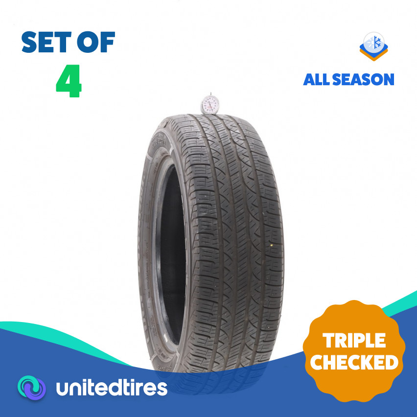 Set of (4) Used 225/60R18 Kelly Edge Touring A/S 100V – 6-8/32 (19XW9)