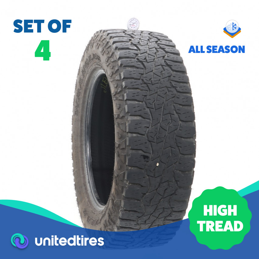 Set of (4) Used LT 275/65R20 Goodyear Wrangler Ultra Terrain AT – 9.5-10.5/32