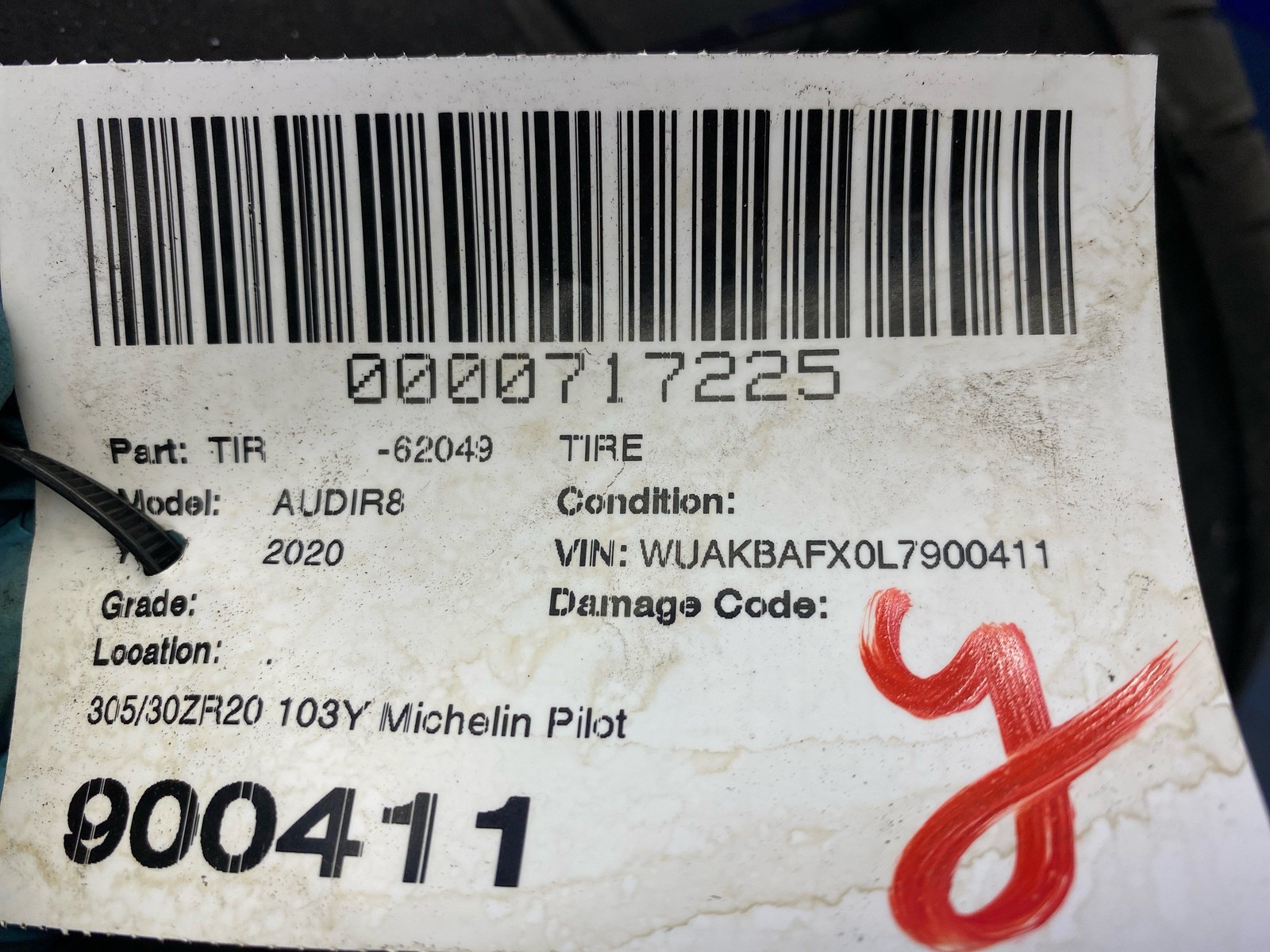 305/30ZR20 103Y Michelin Pilot Sport Cup 2 4/32NDS Datecode 3523