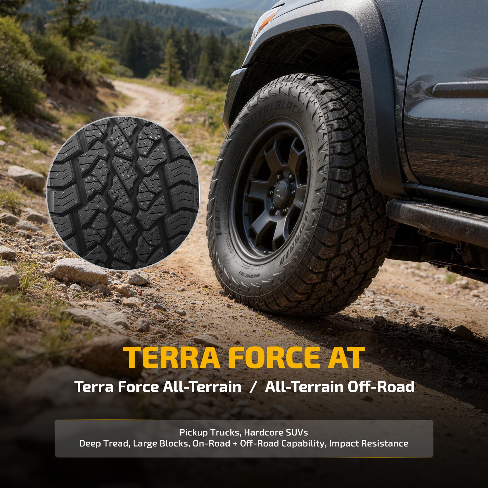 TERRA 285/45R22 114H Tire AT 9.6mm Tread 660AA 50000 Miles