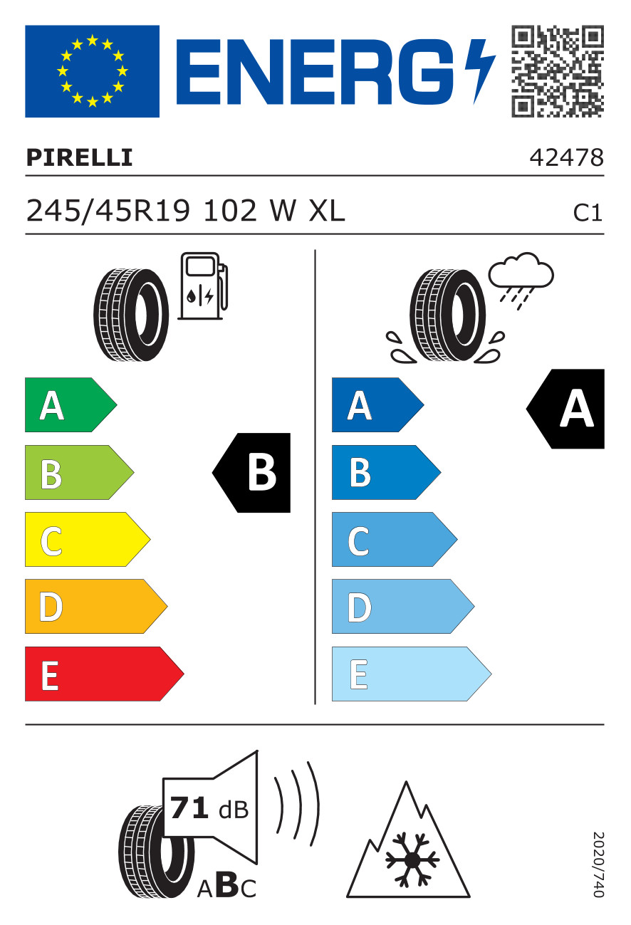 Tyres 245/45 r19 102W M+S 3PMSF FR XL PIRELLI SCORPION ALL SEASON SF2 Rubber