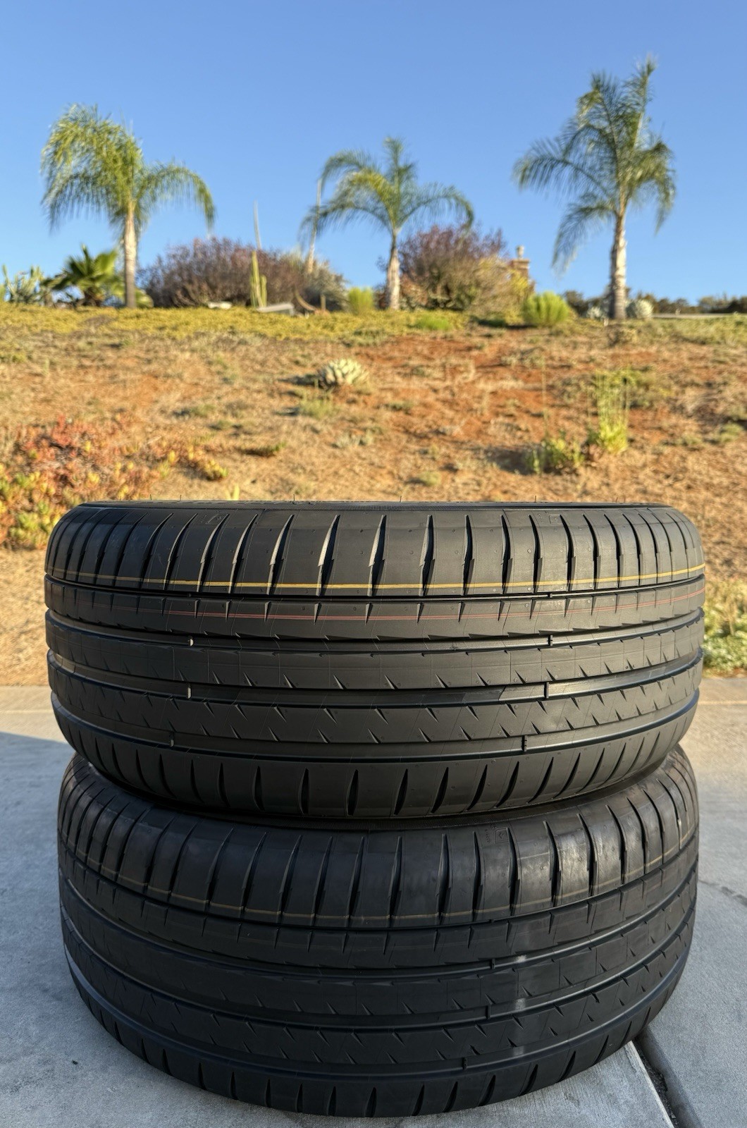 TWO BRAND NEW 265/45R20 Michelin Pilot Sport EV T0 TO Tesla Model X Foam Tires