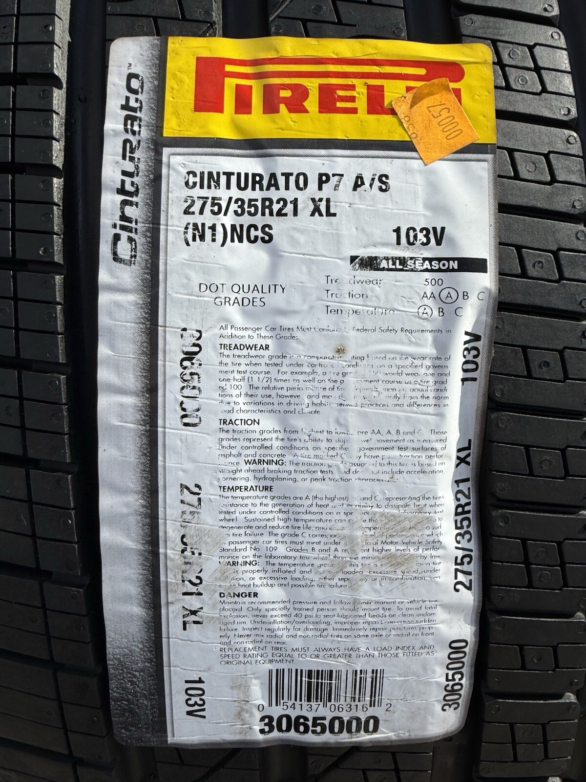 4X NEW Pirelli Cinturato P7 All Season N1 Porsche PNCS 2X 275/35R21 2X 315/30R21