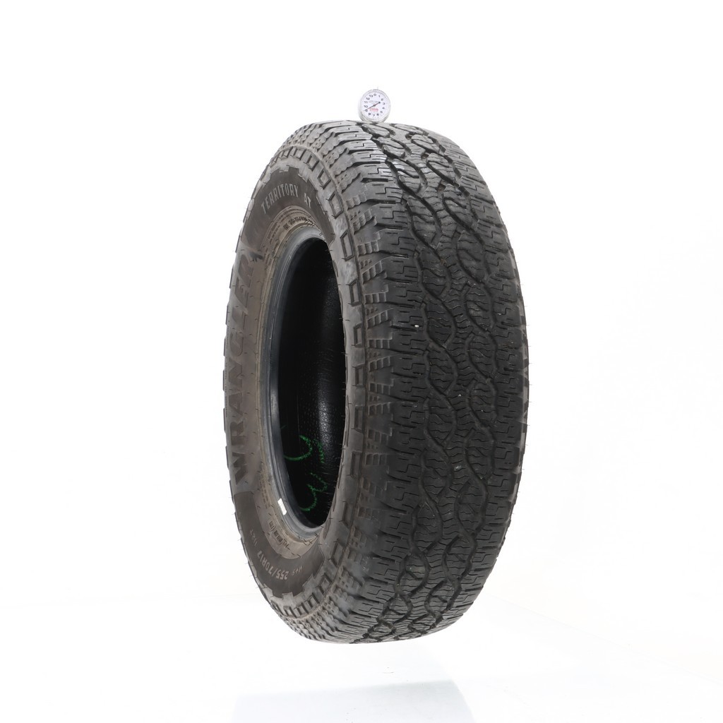 Set of (4) Used 255/70R17 Goodyear Wrangler Territory AT 112T – 9-10/32
