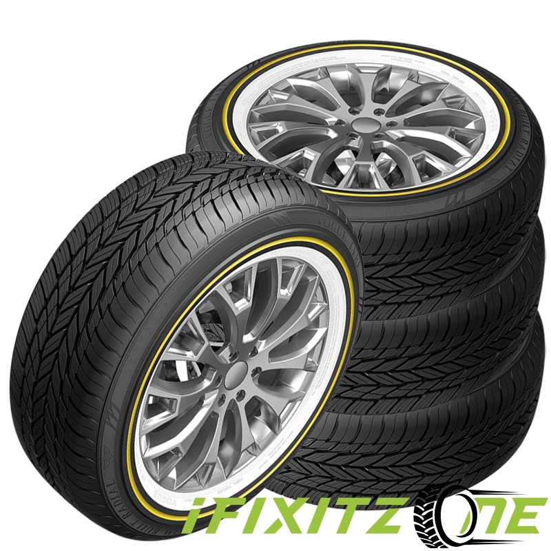 2 Vogue Custom Built Gold Stripe+White Sidewall 235/50R18 101V 60K MILE Warranty