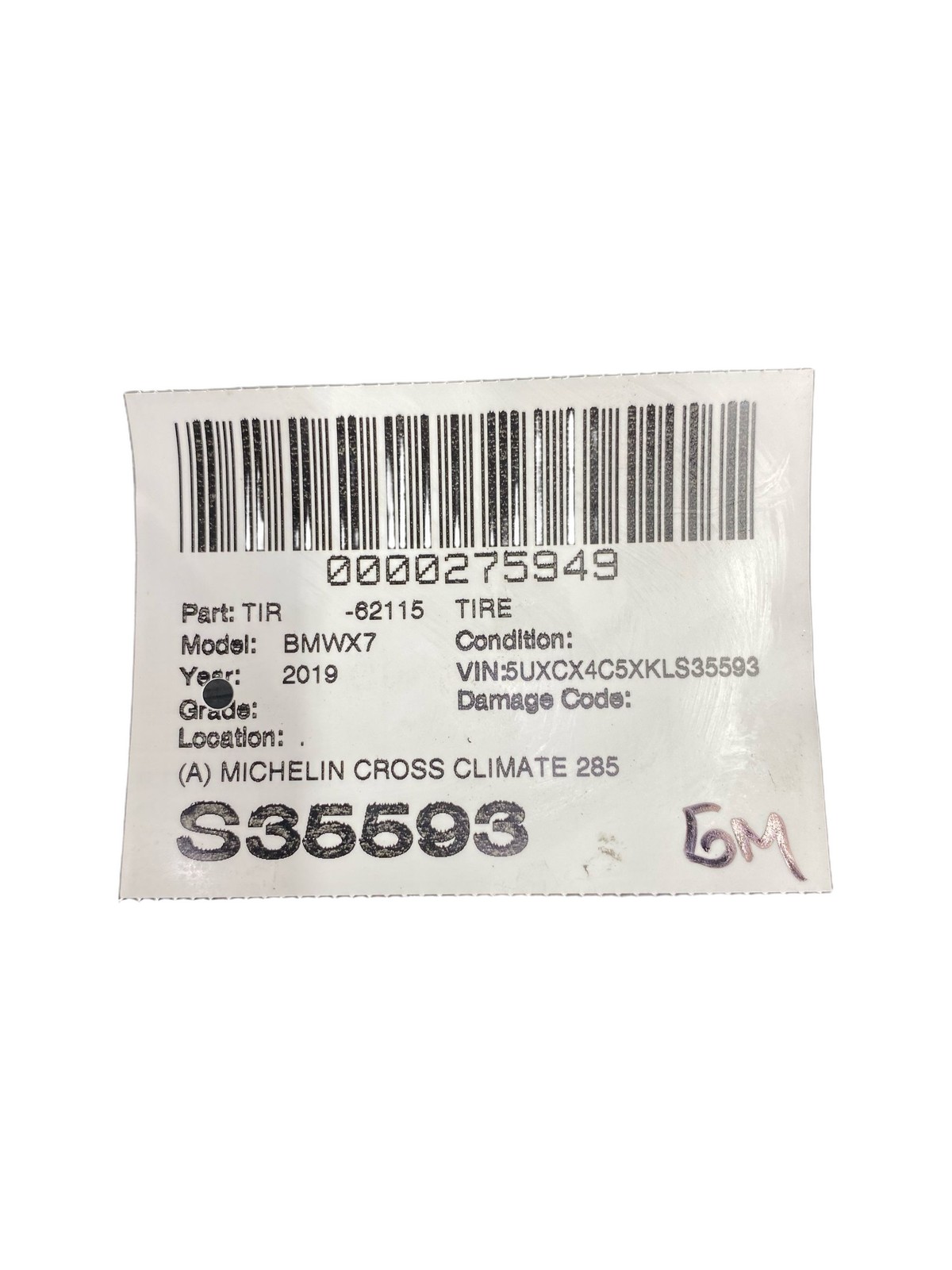 (A) MICHELIN CROSS CLIMATE 285/45R21 113V DOT (5025) 10/32NDS