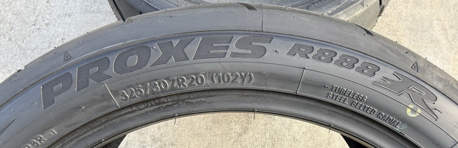 TWO BRAND NEW 325/30ZR20 (102Y) Toyo R888R Streetable Track & Competition Tires