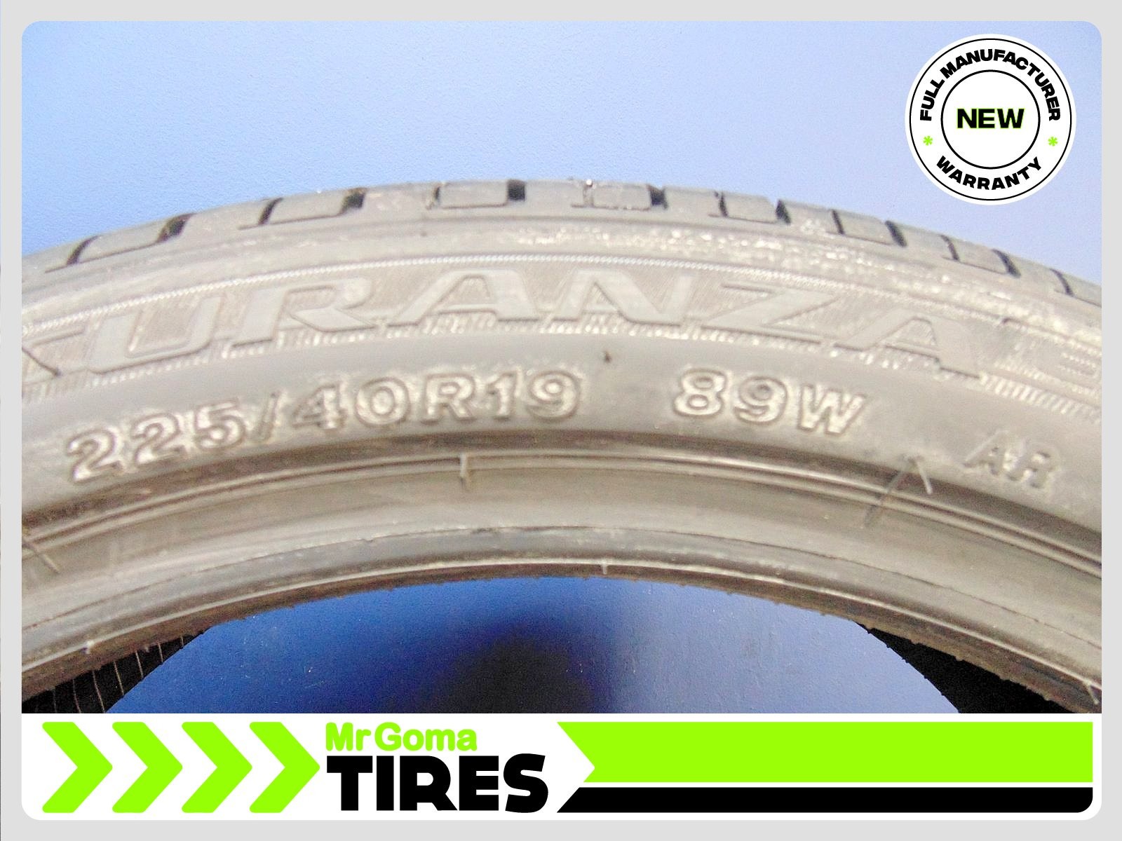 4 NEW 225/40R19 BRIDGESTONE TURANZA EL450 AR RSC RFT RUN FLAT TIRES 89W 2254019