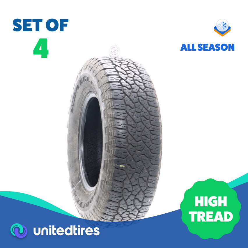 Set of (4) Used 235/75R15 Goodyear Wrangler Trailrunner AT 105S – 9-10/32