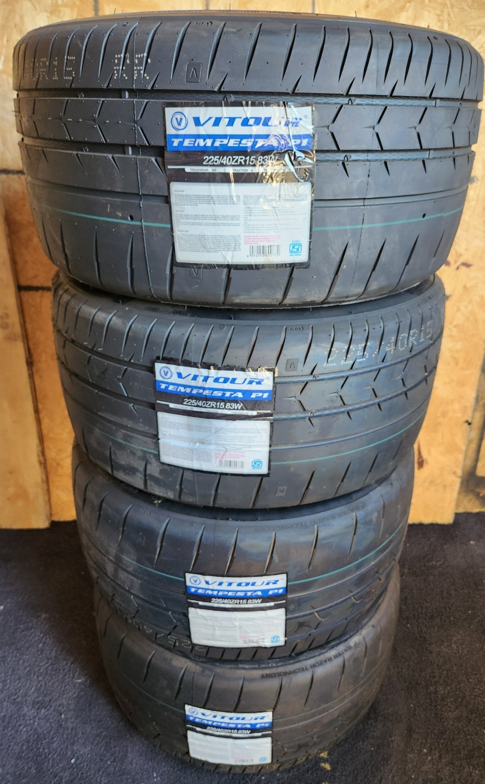 225/40/15 Vitour Tempesta P1 DOT Legal High Performance 200TW Competition Tires