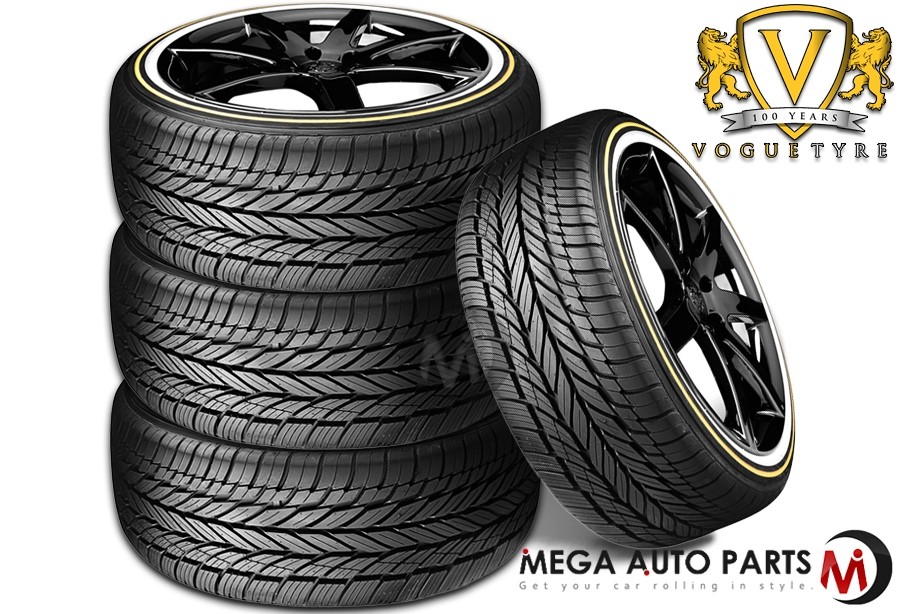 4 Vogue Custom Built Radial VIII 235/55R18 104V XL White/Gold Sidewall Tires