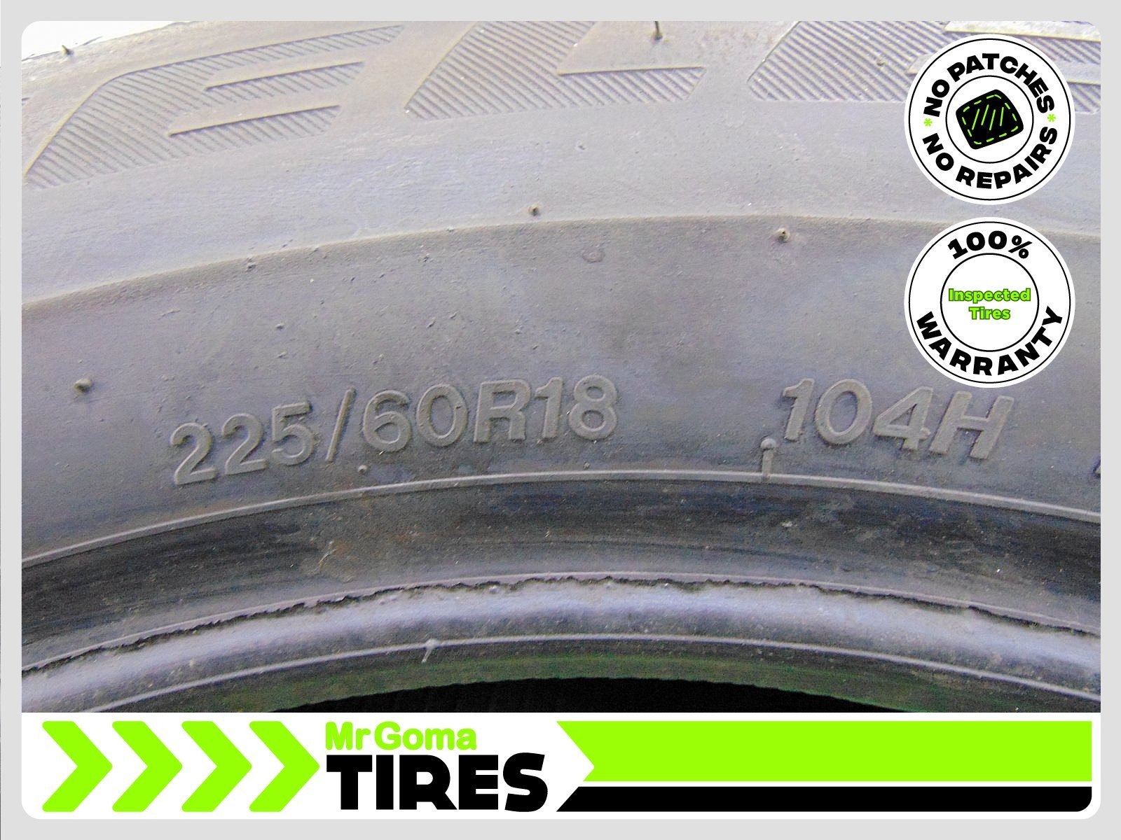 1 225/60R18 USED TIRE BRIDGESTONE DUELER H/P SPORT AS RFT XL 8.5/32 TREAD 104H