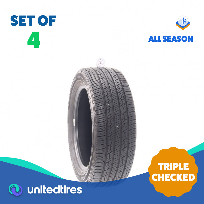Set of (4) Used 205/55R16 Continental ControlContact Tour A/S Plus – 7.5-9/32