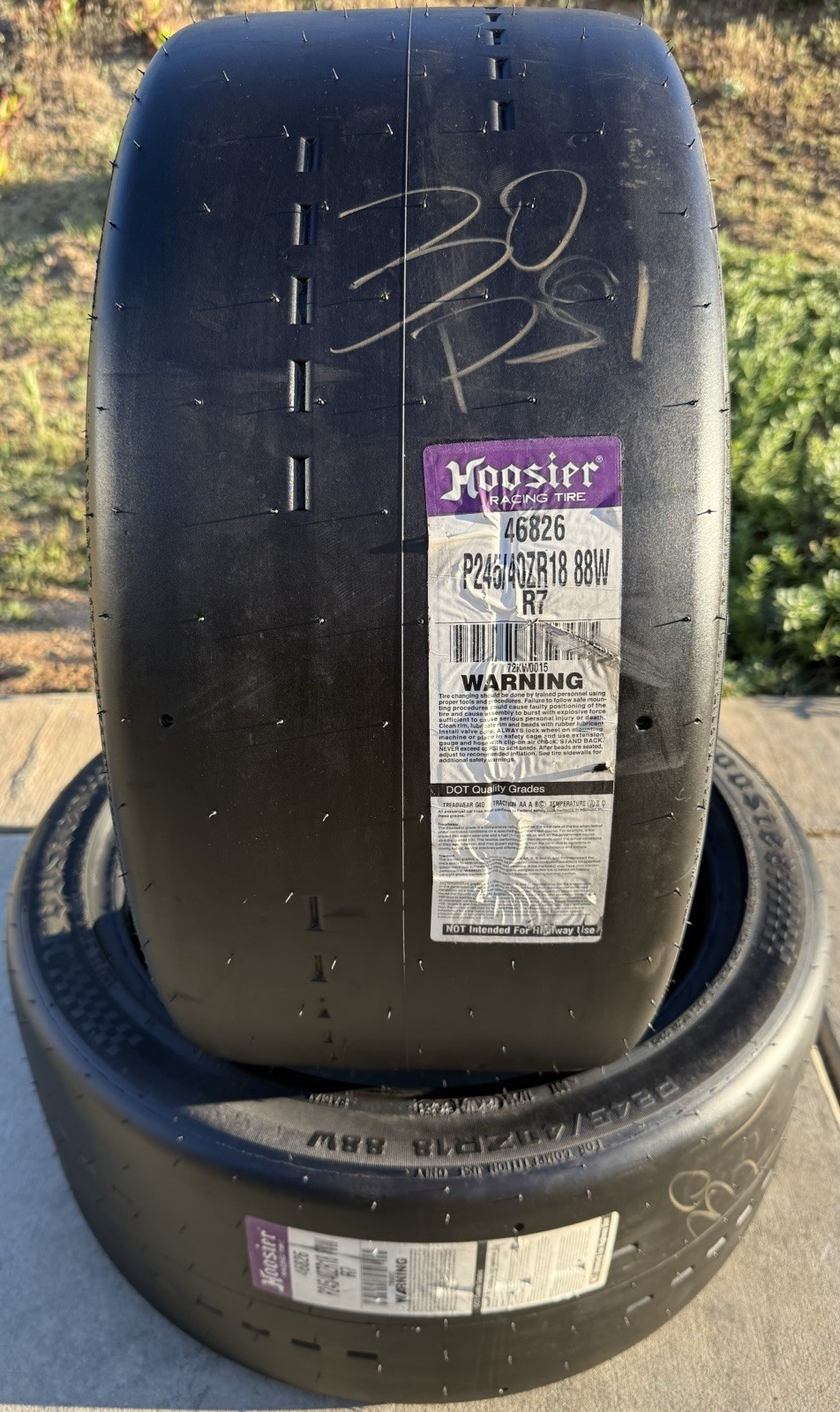 Set of TWO BRAND NEW 245/40ZR18 88W Hoosier R7 Racing Tires Slicks P245/40ZR18