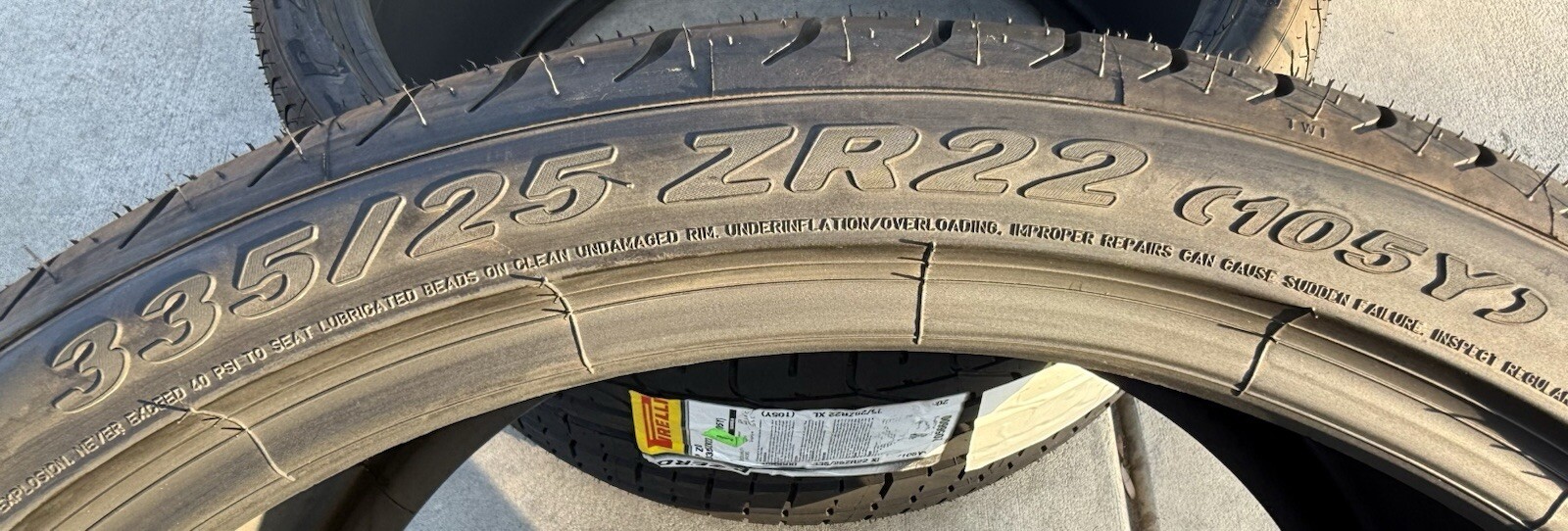 TWO BRAND NEW 335/25ZR22 105Y Pirelli P Zero Tires Like Michelin Pilot Sport 4S