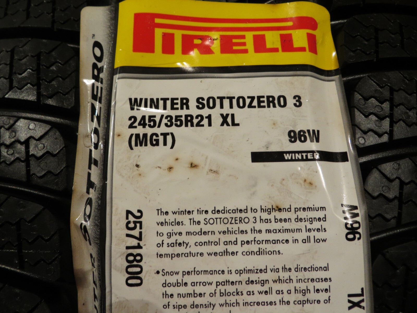 NEW 2 TWO PIRELLI WINTER SOTTOZERO 3 2571800 245/35R21 MGT SNOW 245 35 21 3531