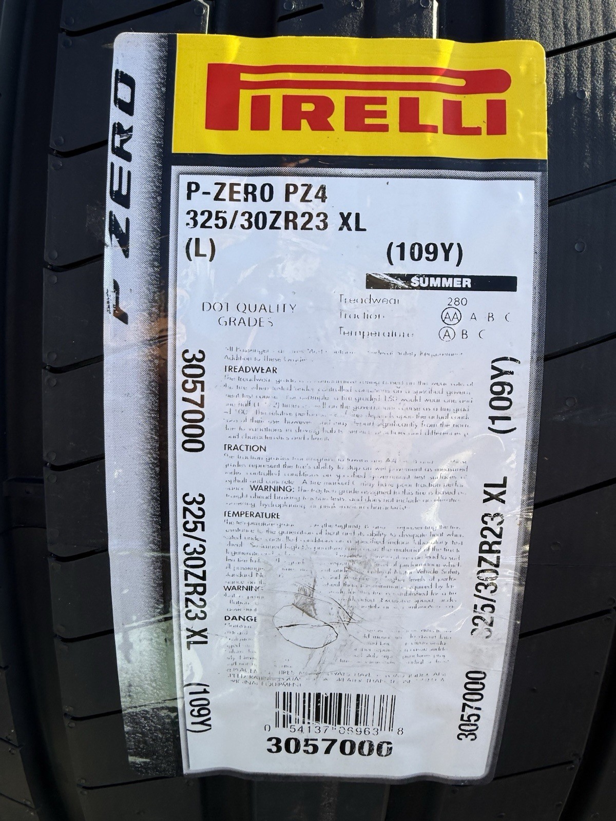 Set of TWO BRAND NEW 325/30ZR23 (109Y) Pirelli P Zero PZ4 Sport L Tires 3253023