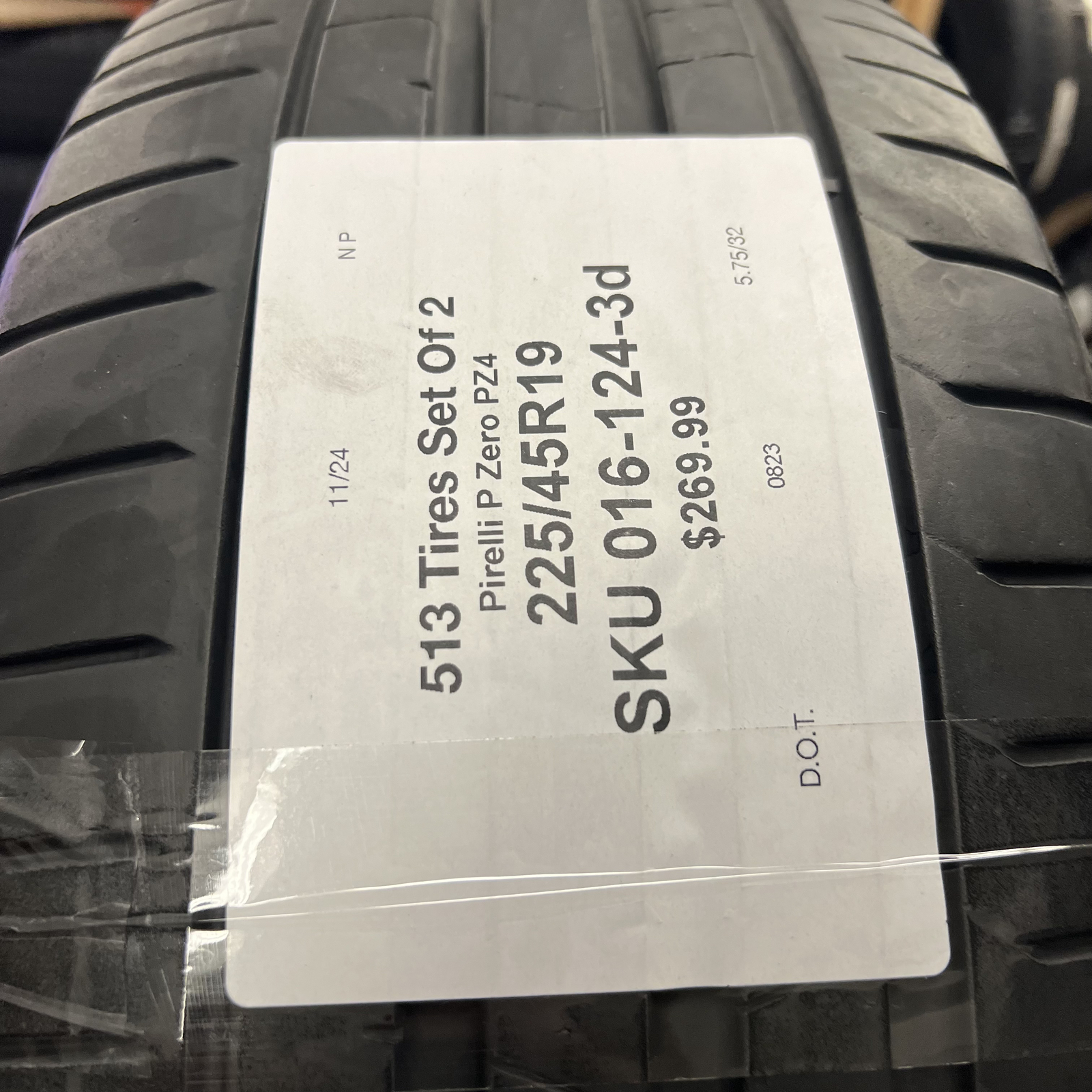 Set Of 2 Tires Pirelli P Zero PZ4 Run Flat BMW 225/45R19 96W DOT.0823 NO Patch