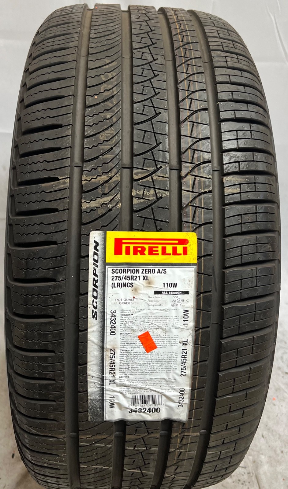 1 – NEW 275/45R21 XL (110W) Pirelli Scorpion Zero A/S PNCS (LR) – 7007