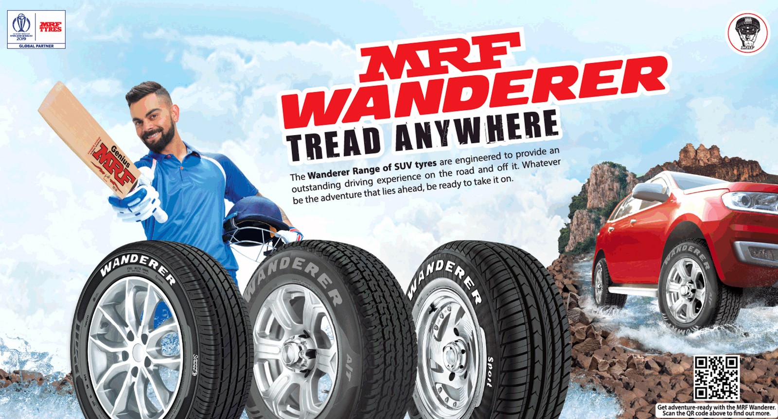 4 Tires MRF Wanderer A/T 255/65R18 111T (OWL) AT All Terrain