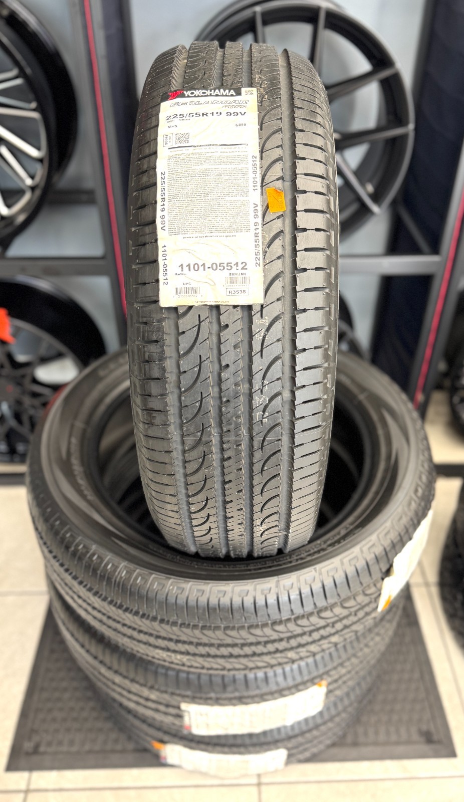 SET (4) 225/55R19 99V Yokohama Geolandar CV G055 NEW/32.