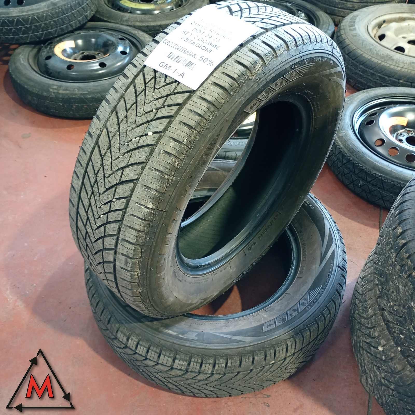 Set of 2 4 Season Tires 2 215/65 R15 96H TRACMAX ALLSEASON Used 117885