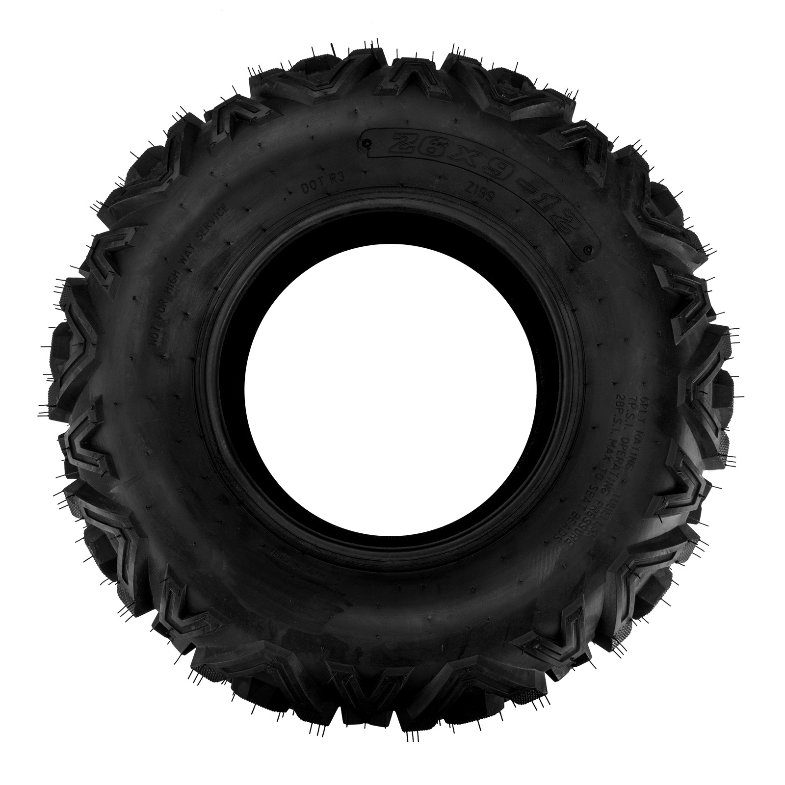 26×9-12 26x9x12 26-9-12 6PR ATV UTV SxS All Terrain Tire Z-199 TL Rubber Pair