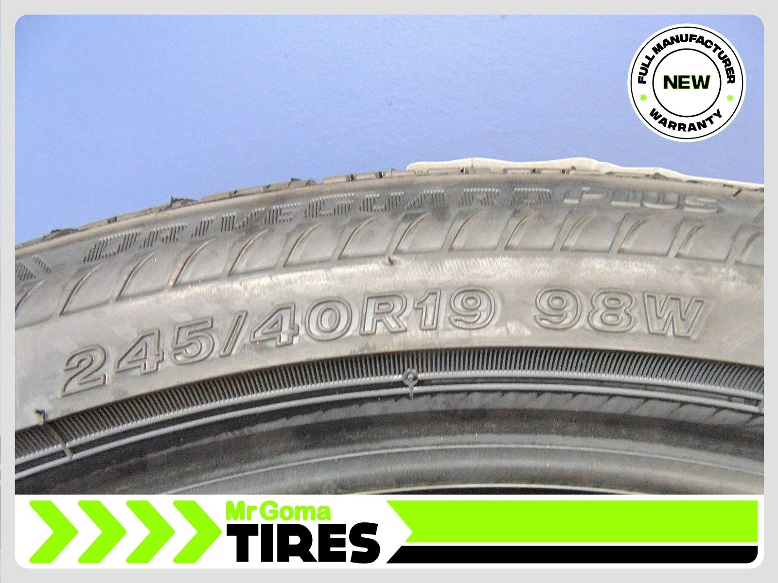 1 BRAND NEW 245/40R19 BRIDGESTONE DRIVEGUARD PLUS RFT TIRE 98W RUN FLAT 2454019