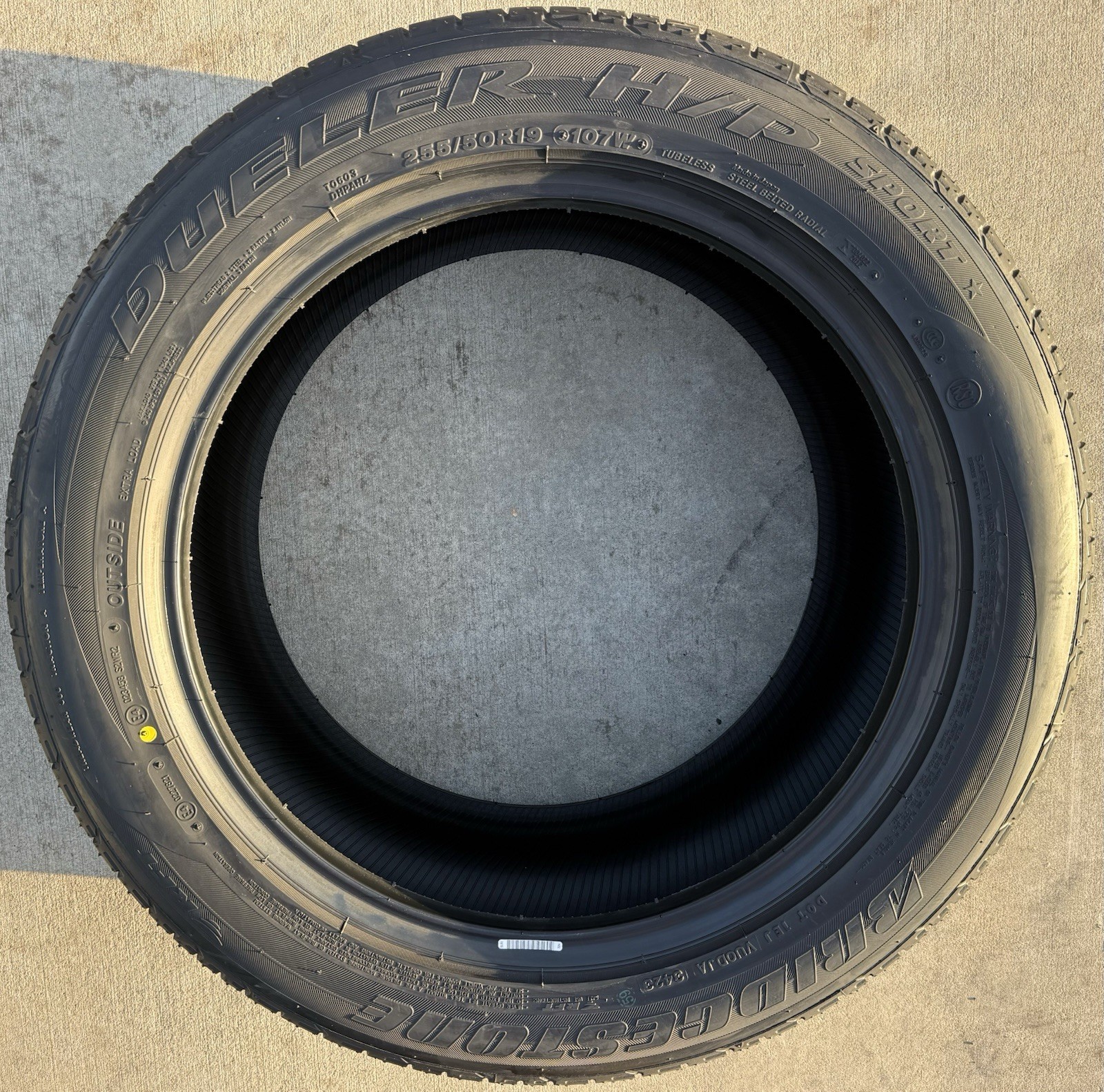 TWO BRAND NEW 255/50R19 107W Bridgestone Dueler H/P HP Sport RFT Run Flat Tires