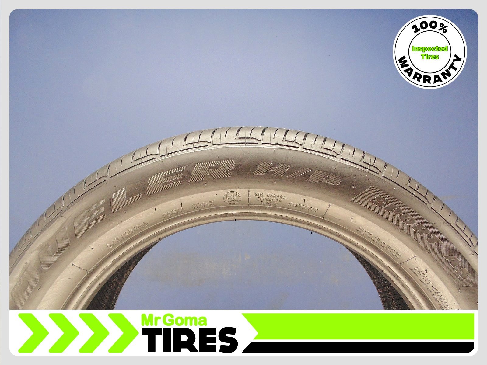 1 BRIDGESTONE DUELER H/P SPORT AS RSC RFT XL 245/50R19 TIRE 8.6/32 TREAD 2455019
