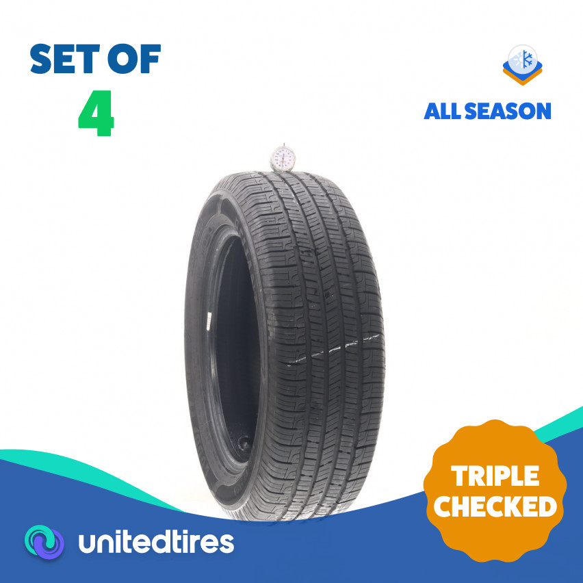 Set of (4) Used 215/60R17 Goodyear Reliant All-season 96V – 7-8/32