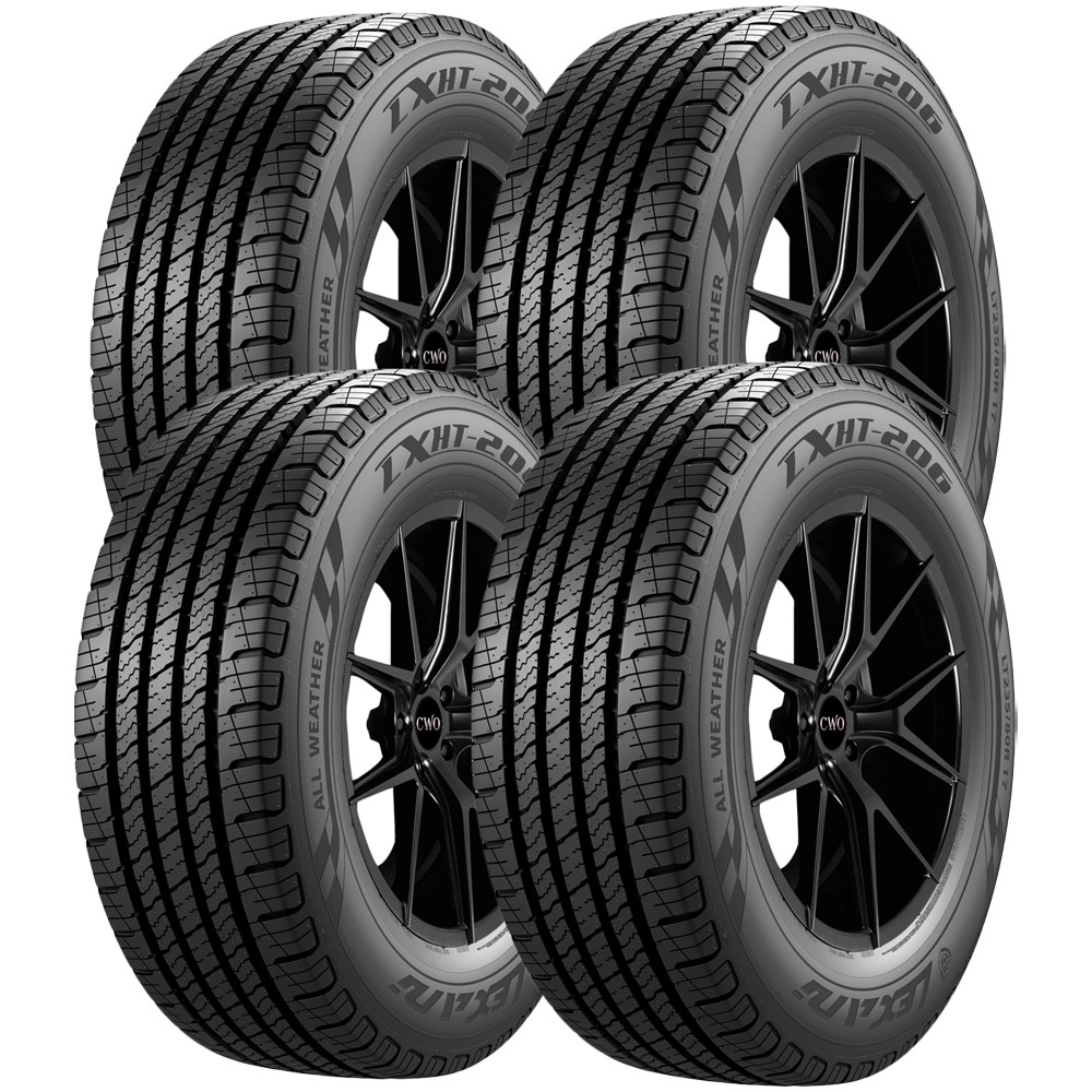 (QTY 4) 235/65R18 Lexani LXHT-206 104T SL Black Wall Tires