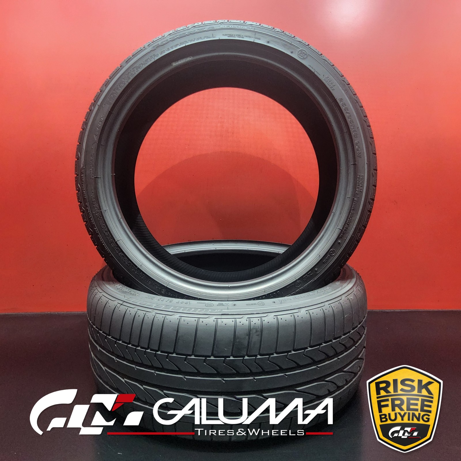 Set of 2 Tires Bridgestone Potenza RE050A RFT RunFlat 255/35R18 No Repairs 95346