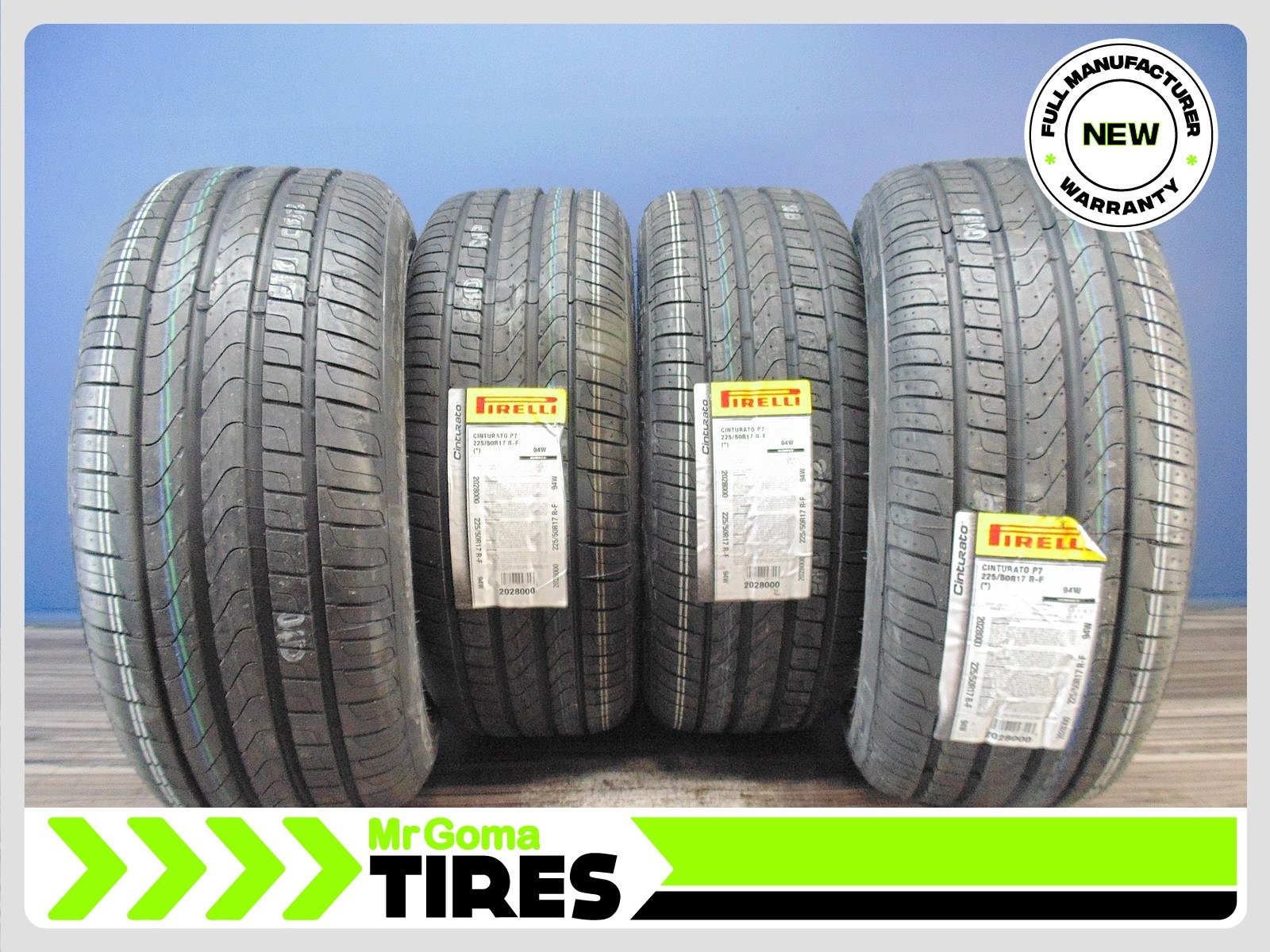 4 BRAND NEW 225/50R17 PIRELLI CINTURATO P7 ECOIMPACT RFT TIRES RUN FLAT 2255017