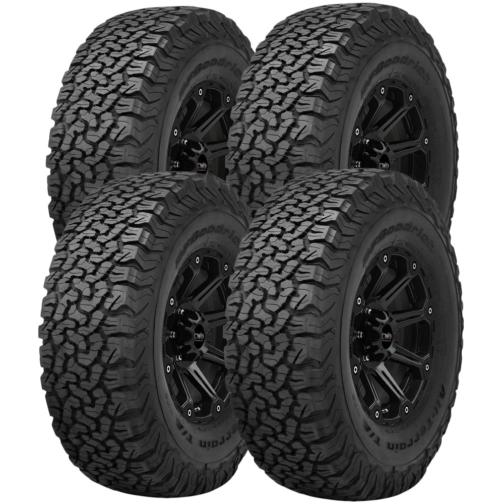 (QTY 4) LT255/70R18 BFG All-Terrain T/A KO2 117/114S LRD Black Wall Tires