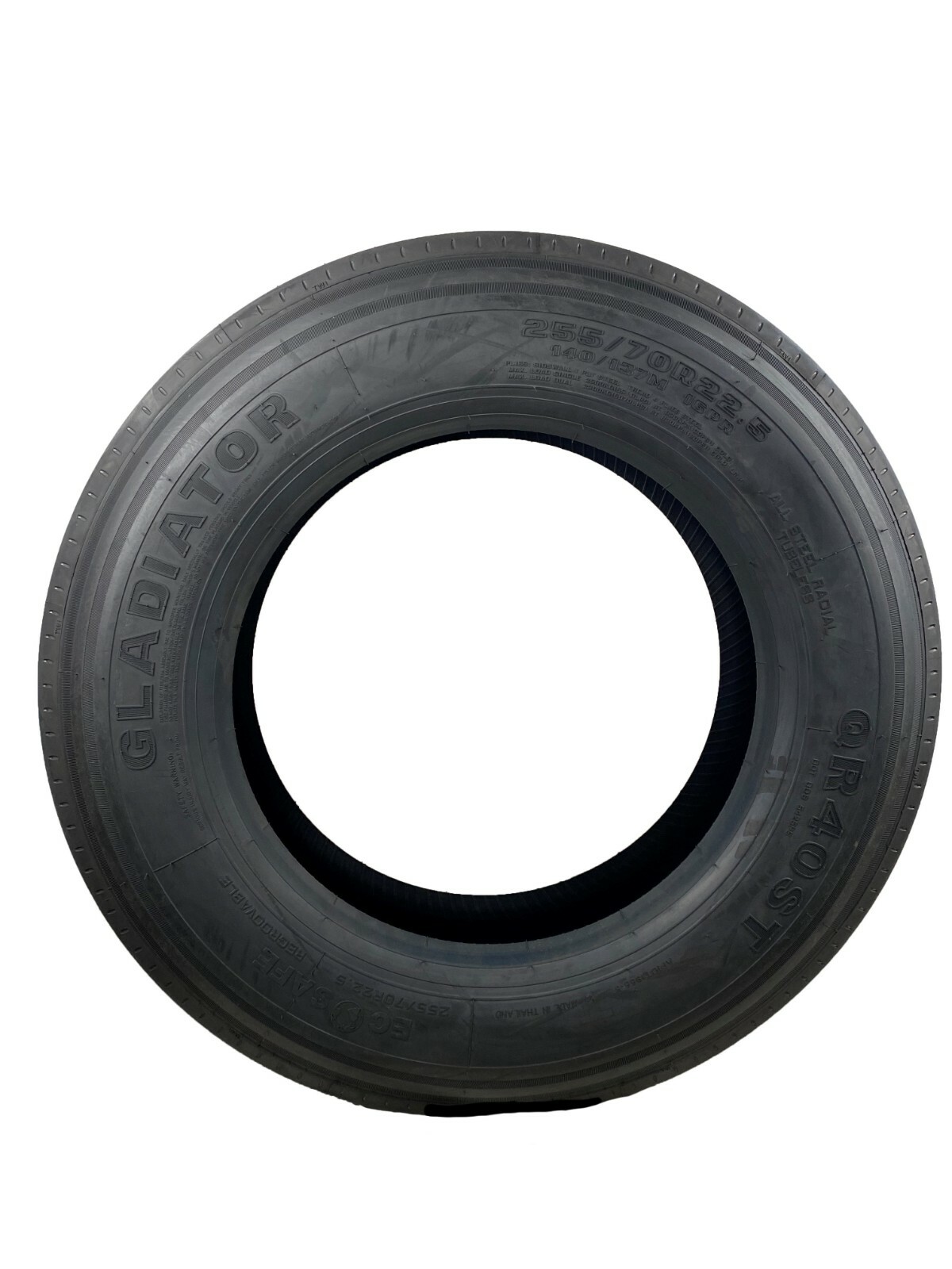 1 (One) Tire Gladiator QR40-ST 255/70R22.5 Load H 16 Ply Steer Commercial