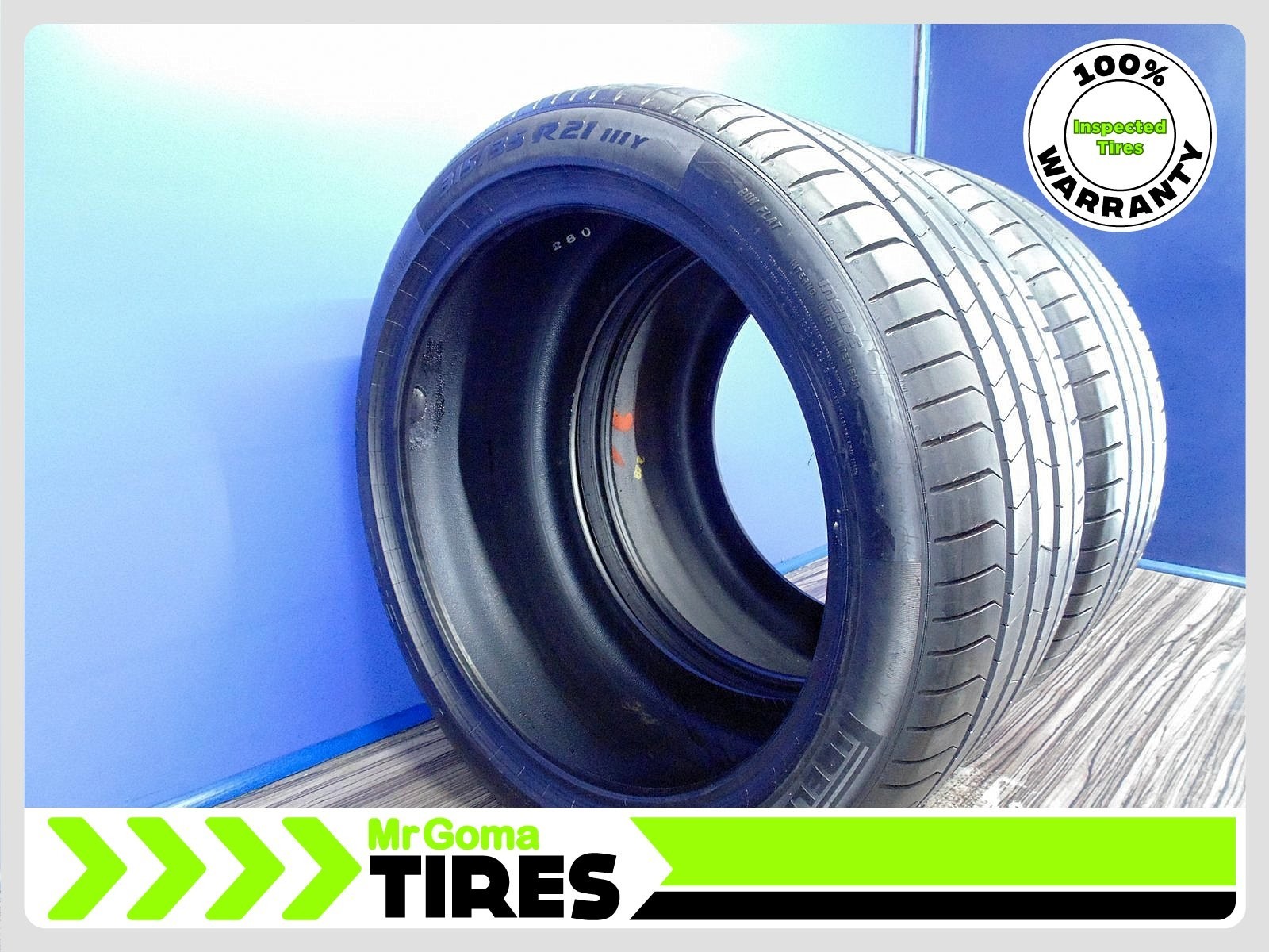 2 PIRELLI P ZERO PZ4 RSC RFT XL 315/35R21 USED TIRES 81% LIFE FOR BMWX5 Run flat
