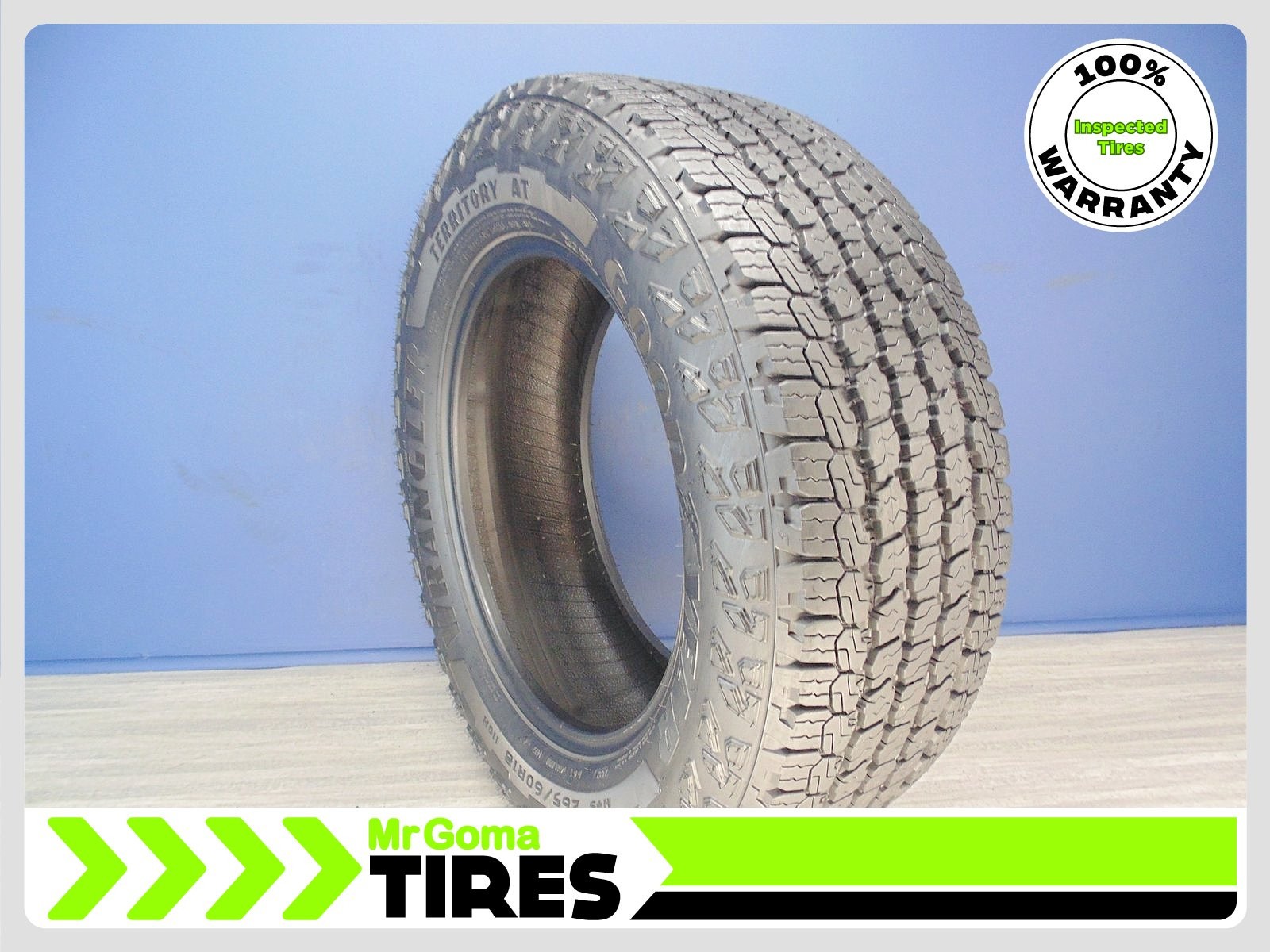1 GOODYEAR WRANGLER TERRITORY AT 265/60R18 USED TIRE 9.6/32 TREAD 110H 2656018