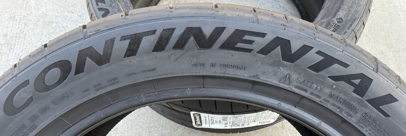 TWO BRAND NEW 275/40ZR19 Continental ExtremeContact Sport Like Michelin Sport 4S