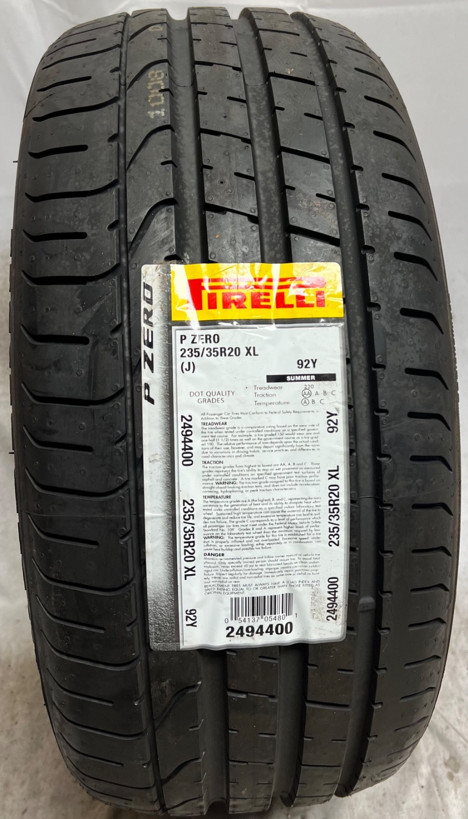 1 – NEW 235/35R20 XL (92Y) Pirelli P Zero (J) Jaguar OEM – 7109