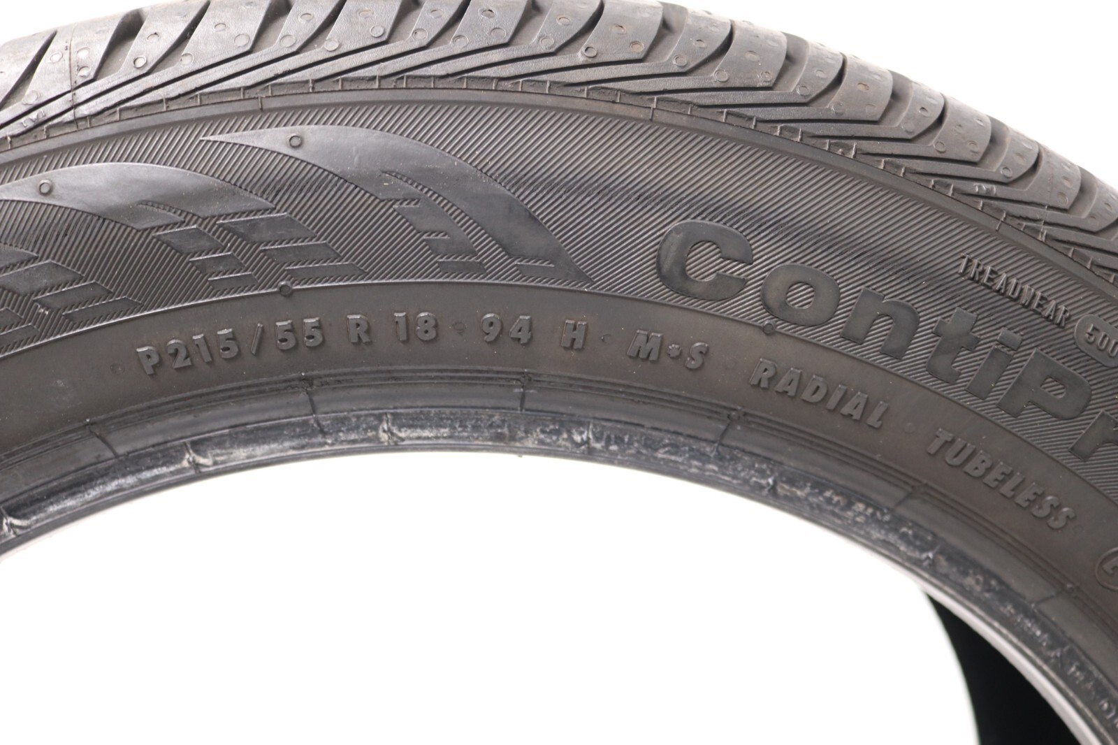 Set of 4 Used 215/55R18 Continental ContiProContact – 94H – 8-9/32