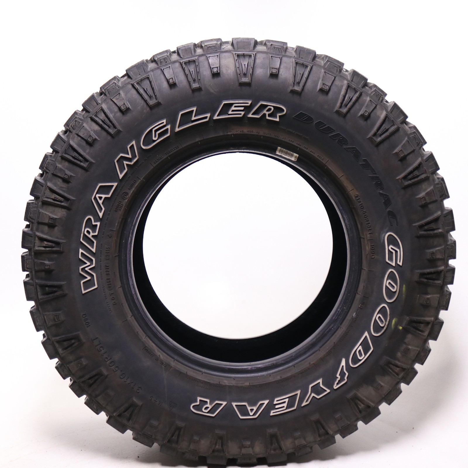 Set of 2 Used LT 31X10.50R15 Goodyear Wrangler Duratrac – 109Q – 12-13/32