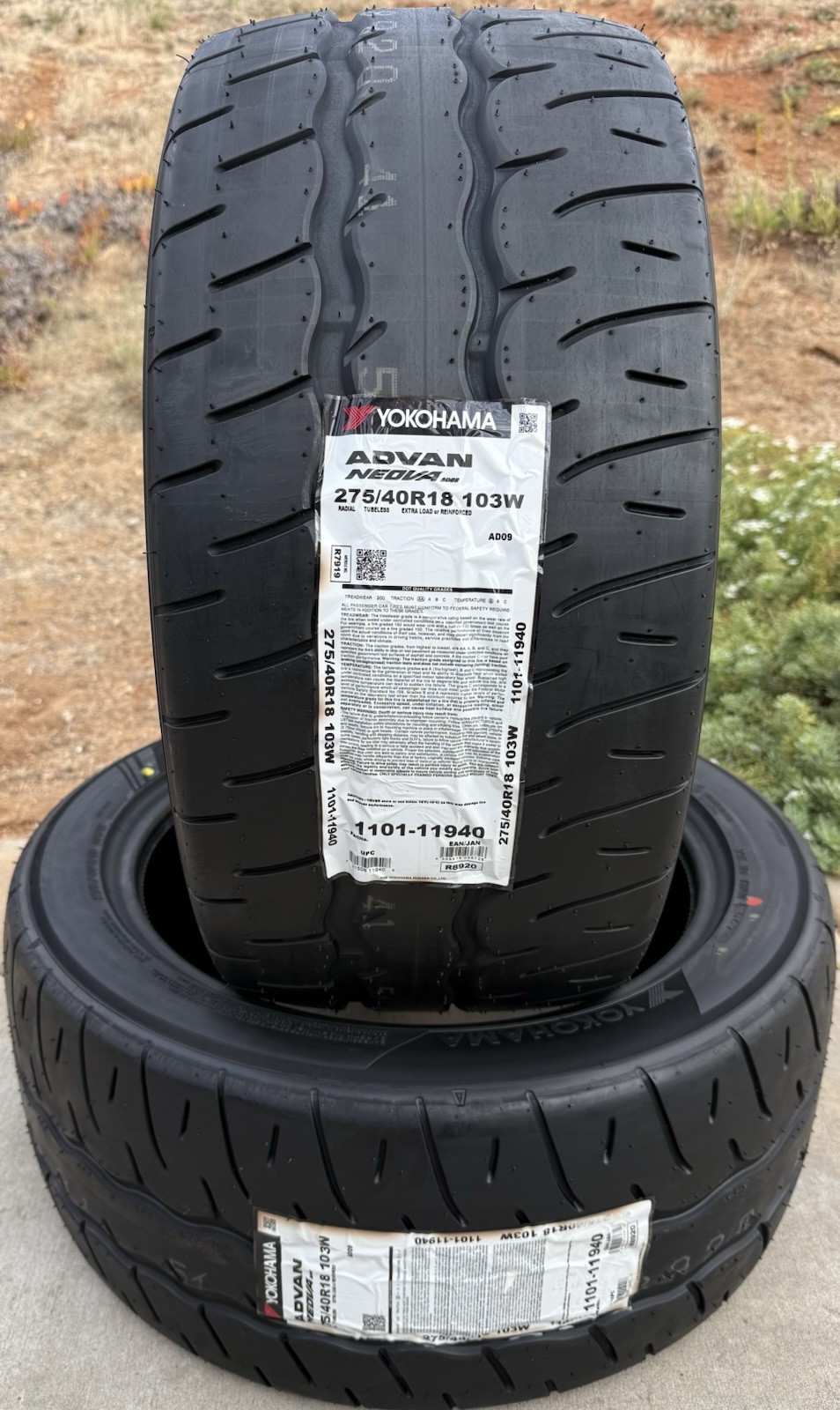TWO BRAND NEW 275/40R18 103W Yokohama ADVAN NEOVA AD09 Tires Like Michelin Cup 2