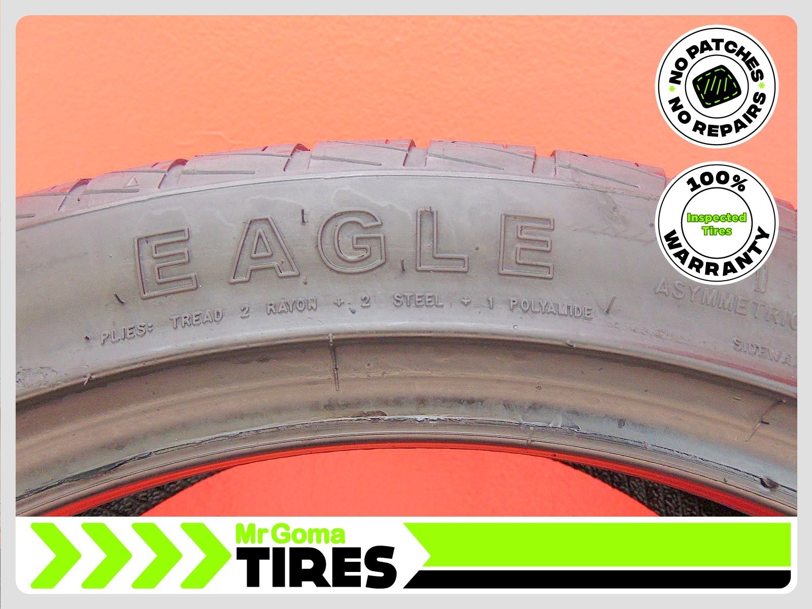 1 GOODYEAR EAGLE F1 ASYMMETRIC A/S RFT 245/40R20 USED TIRE 7.5/32 TRAE RUN FLAT