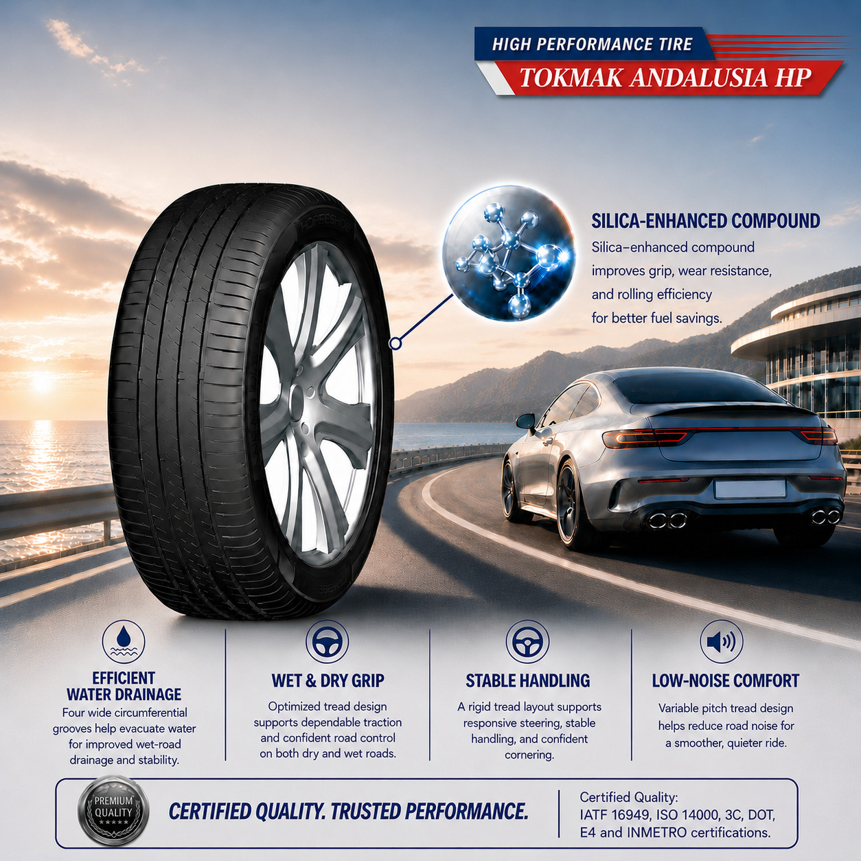 4 TOKMAK HP 225/55ZR17 225/55R17 101Y XL A/S High Performance Tires 225 55 17