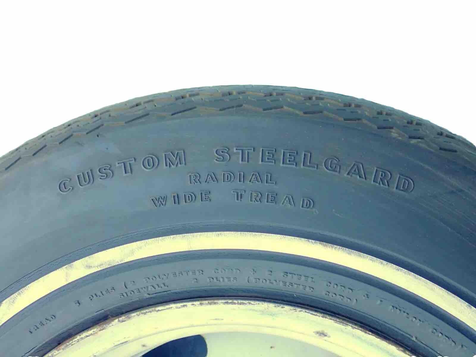 GM 15×8 AZ Rally Wheel Goodyear GR70-15 Custom Steelgard Whitewall Tire Corvette