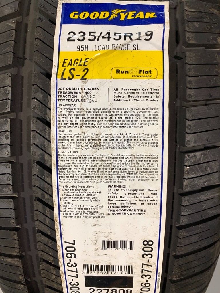 1 New 235 45 19 Goodyear Eagle LS-2 MOE / ROF All Season Run Flat Tire