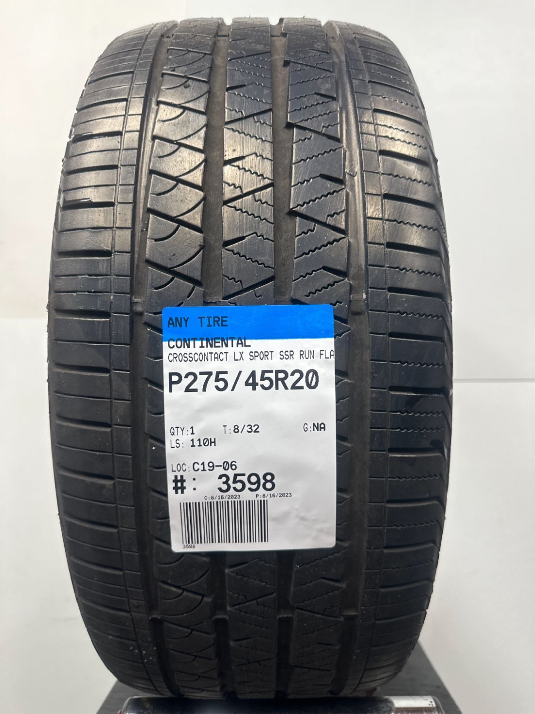 1 Continental CrossContact LX Sport SSR Used P275/45R20 2754520 275/45/20 8/32