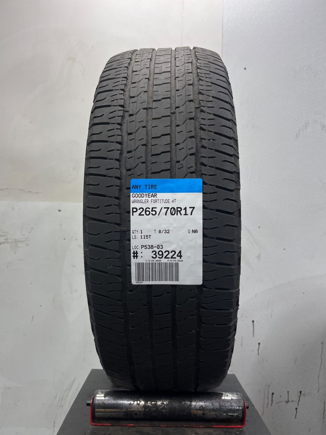 1 Used P265/70R17 Goodyear Wrangler Fortitude HT 115 T – 8/32