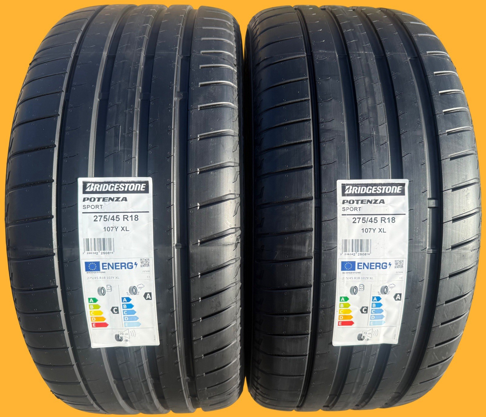 TWO BRAND NEW 275/45R18 Bridgestone Potenza Sport Tires Like Michelin Pilot 4S!